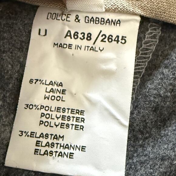 DOLCE & GABBANNA 90s Vintage Gray Melange Flat Front Dress Pants Size 54 US 38 - Picture 8 of 9